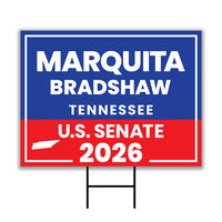Marquita Bradshaw For Tennessee Senate 2026 Yard Sign, Corrugated Senate Elections, Race Red White & Blue Yard Sign with Metal H-Stake