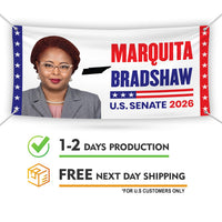 Marquita Bradshaw For Tennessee U.S. Senate Banner Sign, 13 oz Waterproof US Senate Election 2026, Vinyl Banner With Metal Grommets