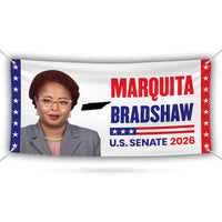 Marquita Bradshaw For Tennessee U.S. Senate Banner Sign, 13 oz Waterproof US Senate Election 2026, Vinyl Banner With Metal Grommets