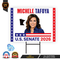 Michele Tafoya For Minnesota Senate 2026 Yard Sign, Corrugated Plastic Senate Elections Race Red White Blue Yard Sign with Metal H-Stake