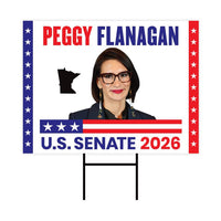 Peggy Flanagan For Minnesota Senate 2026 Yard Sign, Corrugated Plastic Senate Elections Race Red White Blue Yard Sign with Metal H-Stake