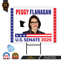 Peggy Flanagan For Minnesota Senate 2026 Yard Sign, Corrugated Plastic Senate Elections Race Red White Blue Yard Sign with Metal H-Stake
