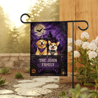 Personalized Halloween Dog Garden Flag, 12x18 Double Sided Yard Flag, Custom Pet Photo Decor, Spooky Outdoor Porch Decor, Pet Lover Gift