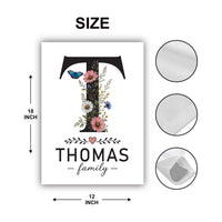 Personalized Monogram Garden Flag, 12x18 Double Sided Yard Flag, Floral Family Last Name Sign, Front Porch Decor, Housewarming Gift