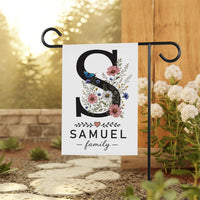 Personalized Monogram Garden Flag, 12x18 Double Sided Yard Flag, Floral Family Last Name Sign, Front Porch Decor, Housewarming Gift