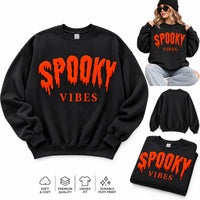 Custom Halloween Puff Print Sweatshirt, Spooky Vibes Shirt, Raised 3D Fall Crewneck, Personalized Puff Hoodie, Spooky Season Custom Gift