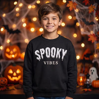 Custom Halloween Puff Print Sweatshirt, Spooky Vibes Shirt, Raised 3D Fall Crewneck, Personalized Puff Hoodie, Spooky Season Custom Gift