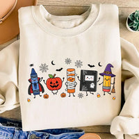 Halloween Teacher Sweatshirt, Spooky School Supplies Tee, Funny Classroom Life Graphic Shirt, Halloween Party Tee, Teacher Appreciation Gift