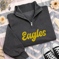Personalized Sports Team Embroidered Quarter Zip Sweatshirt, Custom Team Name Pullover, Coach Spirit Wear, Game Day Layer, Tournament Gift
