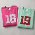 Custom Glitter Football Number Shirt, Personalized Game Day Sports Tee, Varsity Number Sweatshirt, Mascot Spirit Top, Custom Team Gift