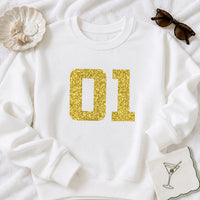 Custom Glitter Football Number Sweatshirt, Personalized Game Day Sports Tee, Varsity Number Shirt, Mascot Spirit Top, Custom Team Gift