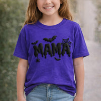 Personalized Spooky Mama Puff Print Shirt, Halloween Mama Sweatshirt, Raised 3D Fall Tee, Custom Puff Sweatshirt, Mom Statement Shirt