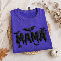 Personalized Spooky Mama Puff Print Shirt, Halloween Mama Sweatshirt, Raised 3D Fall Tee, Custom Puff Sweatshirt, Mom Statement Shirt