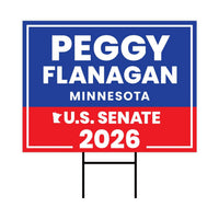 Peggy Flanagan For Minnesota Senate 2026 Yard Sign, Corrugated Plastic Senate Elections Race Red White Blue Yard Sign with Metal H-Stake