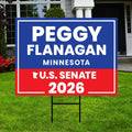 Peggy Flanagan For Minnesota Senate 2026 Yard Sign, Corrugated Plastic Senate Elections Race Red White Blue Yard Sign with Metal H-Stake