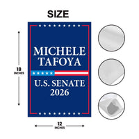 Michele Tafoya For Minnesota Senate 2026 Garden Flag, Double Sided, 2026 Senate Flag, Elections Flag, Race Red White & Blue Flag
