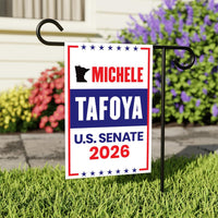 Michele Tafoya For Minnesota Senate 2026 Garden Flag, Double Sided, 2026 Senate Flag, Elections Flag, Race Red White & Blue Flag