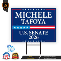 Michele Tafoya For Minnesota Senate 2026 Yard Sign, Corrugated Plastic Senate Elections Race Red White Blue Yard Sign with Metal H-Stake