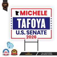Michele Tafoya For Minnesota Senate 2026 Yard Sign, Corrugated Plastic Senate Elections Race Red White Blue Yard Sign with Metal H-Stake