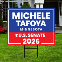 Michele Tafoya For Minnesota Senate 2026 Yard Sign, Corrugated Plastic Senate Elections Race Red White Blue Yard Sign with Metal H-Stake