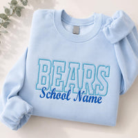 Custom Mascot Embroidered Sweatshirt, Personalized Team Hoodie, Custom Mascot Name Shirt, School Spirit Crewneck, Back to School Gift