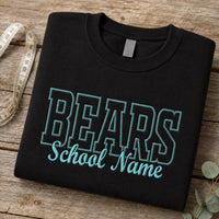 Custom Mascot Embroidered Sweatshirt, Personalized Team Hoodie, Custom Mascot Name Shirt, School Spirit Crewneck, Back to School Gift