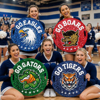 Custom Cheer Signs for School Spirit, Personalized Cheerleading Rally Signs with Handle, Pep Rally Sports Team Chant & Game Day Support Sign