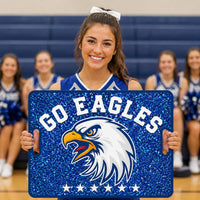 Custom Cheer Signs for School Spirit, Personalized Cheerleading Rally Signs with Handle, Pep Rally Sports Team Chant & Game Day Support Sign