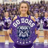 Custom Cheer Signs for School Spirit, Personalized Cheerleading Rally Signs with Handle, Pep Rally Sports Team Chant & Game Day Support Sign