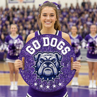 Custom Cheer Signs for School Spirit, Personalized Cheerleading Rally Signs with Handle, Pep Rally Sports Team Chant & Game Day Support Sign