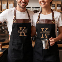 Personalized Logo Embroidered Apron, Custom Business Kitchen Apron, Branded Staff Apron with Pockets, Custom Business Apron, Café Uniform