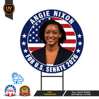 Angie Nixon For Florida Senate Yard Sign - Coroplast 2026 Senate Elections Race Red White & Blue Yard Sign with Metal H-Stake