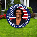 Angie Nixon For Florida Senate Yard Sign - Coroplast 2026 Senate Elections Race Red White & Blue Yard Sign with Metal H-Stake