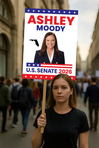 Ashley Moody For Florida Senate 2026 Election Sign, Political Campaign Sign, Republican party, Senate Election 2026 Race Poster Sign