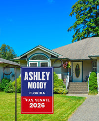 Ashley Moody For Florida Senate 2026 Garden Flag, Double Sided, 2026 Senate Flag, Republic, Elections Flag, Race Red White & Blue Flag