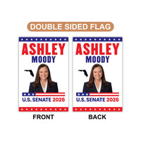 Ashley Moody For Florida Senate 2026 Garden Flag, Double Sided, 2026 Senate Flag, Republic, Elections Flag, Race Red White & Blue Flag