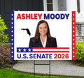 Ashley Moody For Florida Senate 2026 Yard Sign, Corrugated Plastic Senate Elections Race Red White & Blue Yard Sign with Metal H-Stake