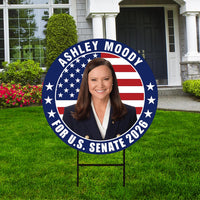 Ashley Moody For Florida Senate 2026 Yard Sign, Corrugated Plastic Senate Elections Race Red White & Blue Yard Sign with Metal H-Stake