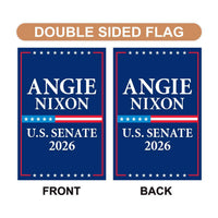 Angie Nixon For Florida Senate 2026 Garden Flag, Double Sided, 2026 Senate Flag, Republic, Elections Flag, Race Red White & Blue Flag