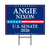 Angie Nixon For Florida Senate 2026 Yard Sign, Corrugated Plastic Senate Elections Race Red White & Blue Yard Sign with Metal H-Stake
