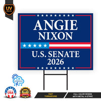 Angie Nixon For Florida Senate 2026 Yard Sign, Corrugated Plastic Senate Elections Race Red White & Blue Yard Sign with Metal H-Stake
