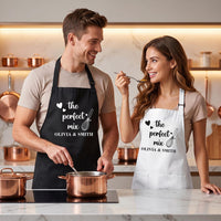 Custom Couples Apron, Personalized Cooking Apron for Husband Wife, Matching Cooking Apron, Newly Married Couple Gift, Anniversary Gift