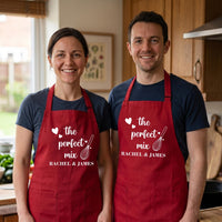 Custom Couples Apron, Personalized Cooking Apron for Husband Wife, Matching Cooking Apron, Newly Married Couple Gift, Anniversary Gift