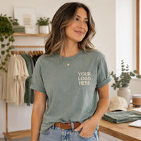 Custom Logo Embroidered Shirt, Personalized Business Logo T-Shirt, Custom Text Long Sleeve, Branded Workwear Tee, Small Business Gift