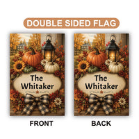 Personalized Fall Garden Flag, 12x18 Double Sided Yard Flag, Autumn Welcome Sign, Thanksgiving Pumpkin Porch Decor, Housewarming Gift