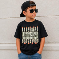 Personalized Back to School Shirt for Boys, Custom Name Pencil Kids Tee, Camo Pencil School Shirt, First Day Outfit, Kindergarten Gift