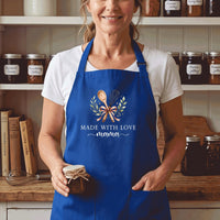 Personalized Baking Apron, Name Cooking Apron, Kitchen Apron with Pockets, Made With Love Design for Home Baker, Gift for Mom or Grandma