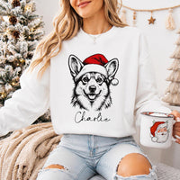 Personalized Santa Paws Dog Sweatshirt, Custom Pet Name Crewneck, Christmas Dog Breed Shirt, Festive Paw Lover Top, Gift for Pet Mom