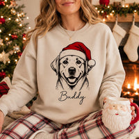 Personalized Santa Paws Dog Sweatshirt, Custom Pet Name Crewneck, Christmas Dog Breed Shirt, Festive Paw Lover Top, Gift for Pet Mom