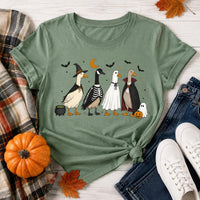 Trick or Treat Ducks Shirt, Spooky Season Goose Tee, Retro Monster Duck Graphic, Halloween Party Tee, Cute Holiday Gift for Duck Lover